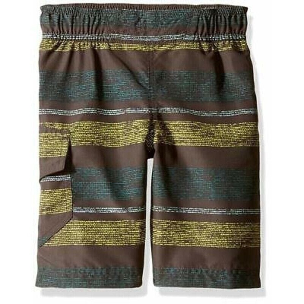 Columbia Swim Shorts NWT Boys XL Brown‎ Stripe Board Shorts UPF 30 Quick Dry